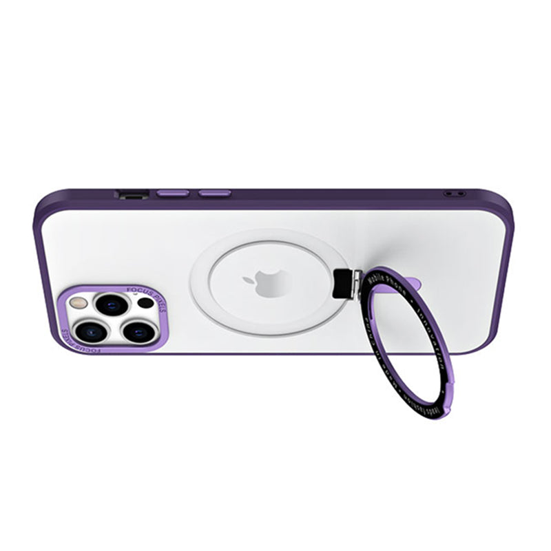 For iPhone 12 Pro 6.1 inch Skin-touch Phone Case Compatible with MagSafe Electroplating Camera Frame Design Anti-fall PC TPU Kickstand Cover For iPhone 12 Pro 6.1 inch Skin-touch Phone Case Compatible with MagSafe Electroplating Camera Frame Design Anti-fall PC TPU Kickstand Cover